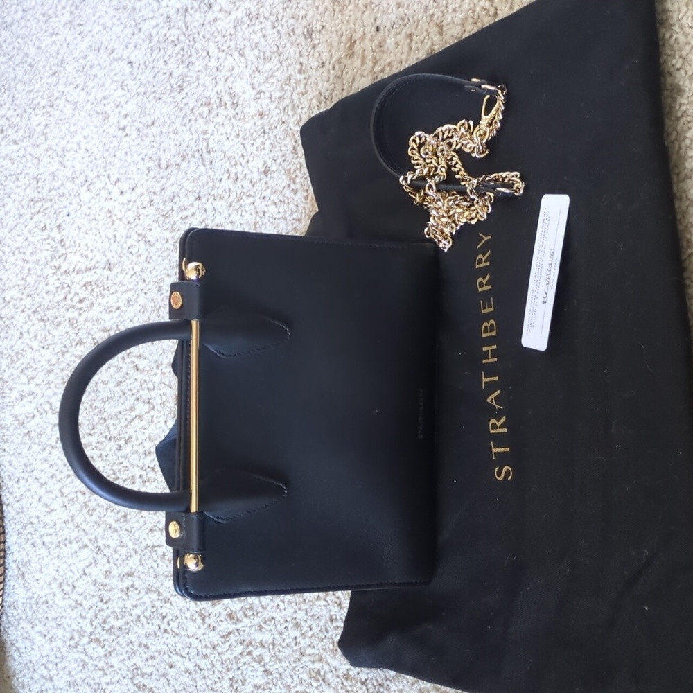 NWOT Strathberry Mini Tote - Black and gold